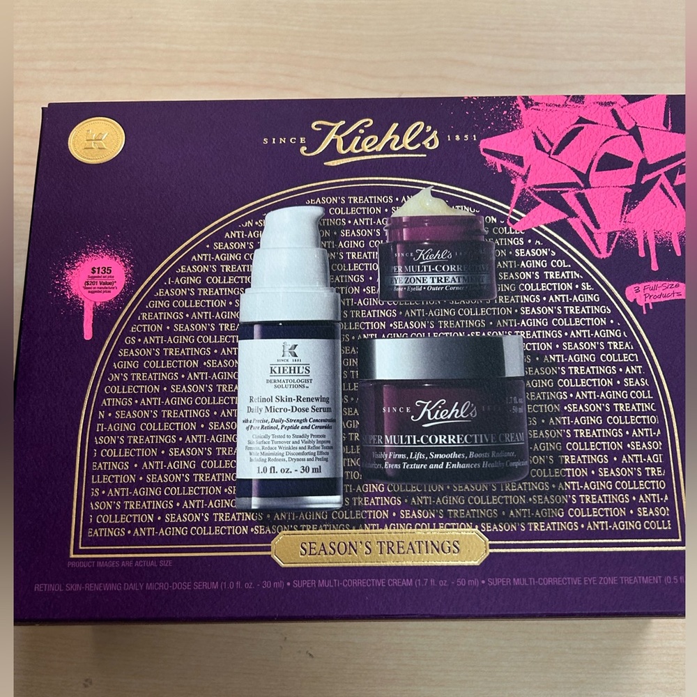 KIEHL’S youthful holiday classics 3 fullsize products set (serum/cream/eye) 2025